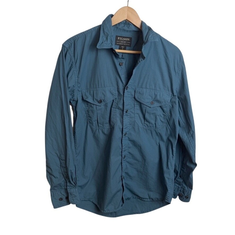 Filson Mens Lightweight Alaskan Guide Shirt XS Blue Button Down Utility Workwear